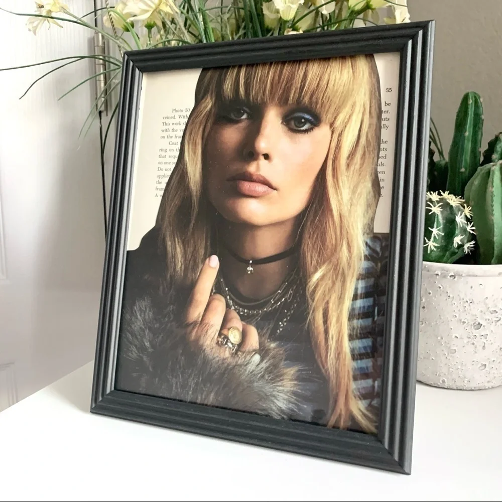 Editorial Collage Wall Art Margot Robbie Blonde Portrait Grunge Chic Aesthetic